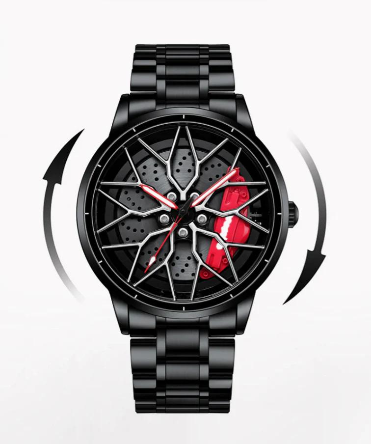Limited Edition Rotating Alloy Wheel watch - Stainless Steel chain